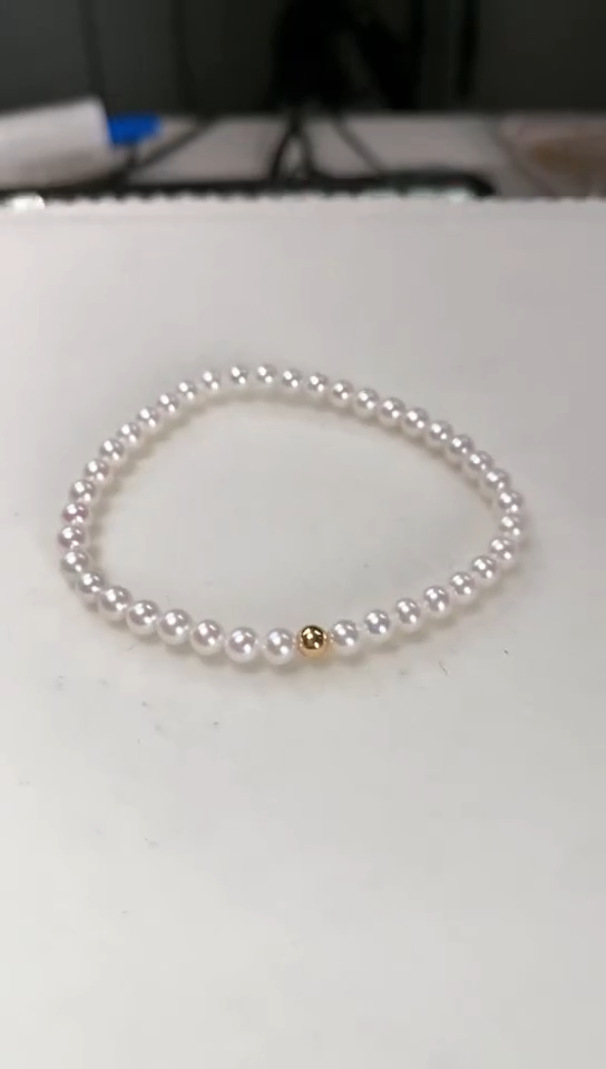 【闪购商品】淡水珍珠手链18K金镶嵌4-5极光淡水