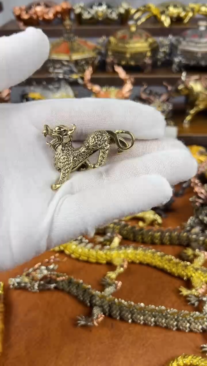 钱币貔貅黄铜摆件复古