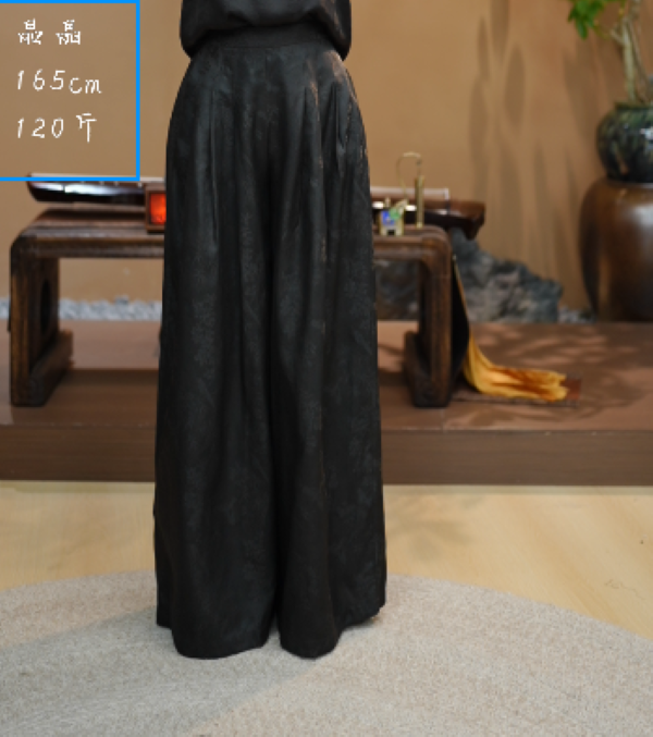 【洒脱女王】百分百桑蚕丝 香云纱阔腿裤DX24AK0044