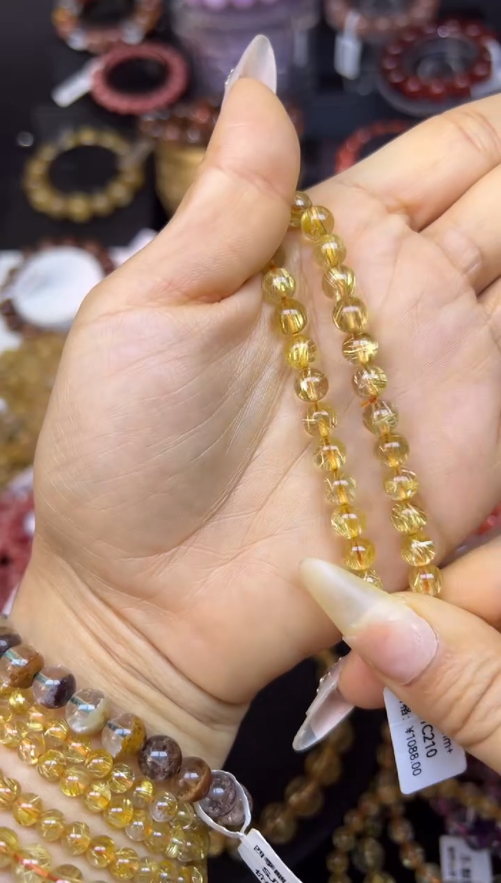 未镶嵌手串水晶金发晶6.8mm