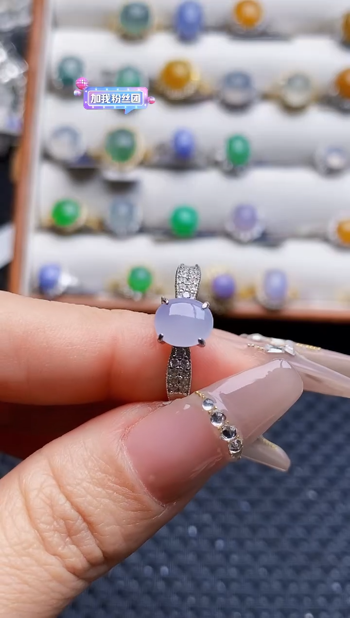 银S925镶嵌戒指翡翠8415