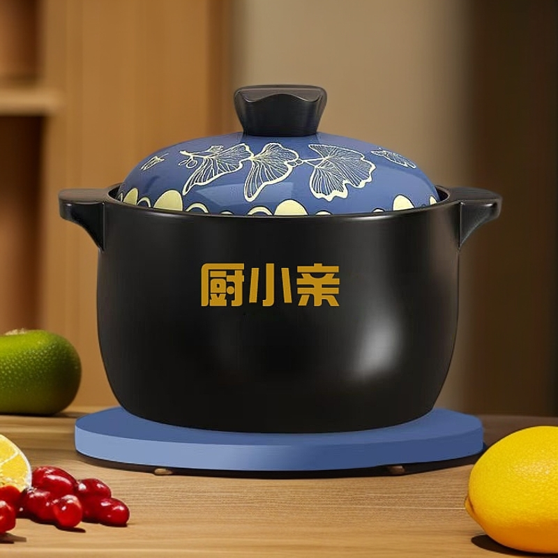 厨小亲正品4L食品级砂锅耐高温干烧燃气灶煲仔饭炖汤陶土砂锅