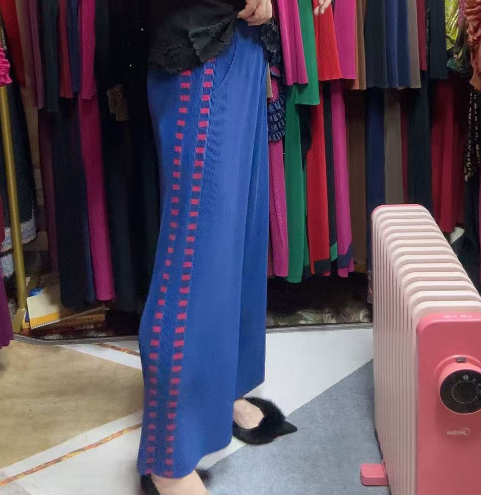 褶皱细褶百搭条裤子（裤长92公分）