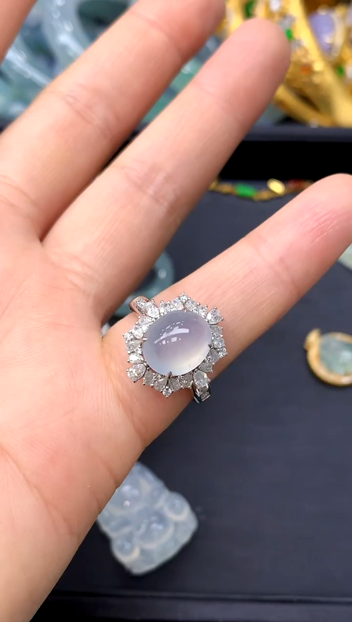 18K金镶嵌戒指翡翠407-中国好珍宝