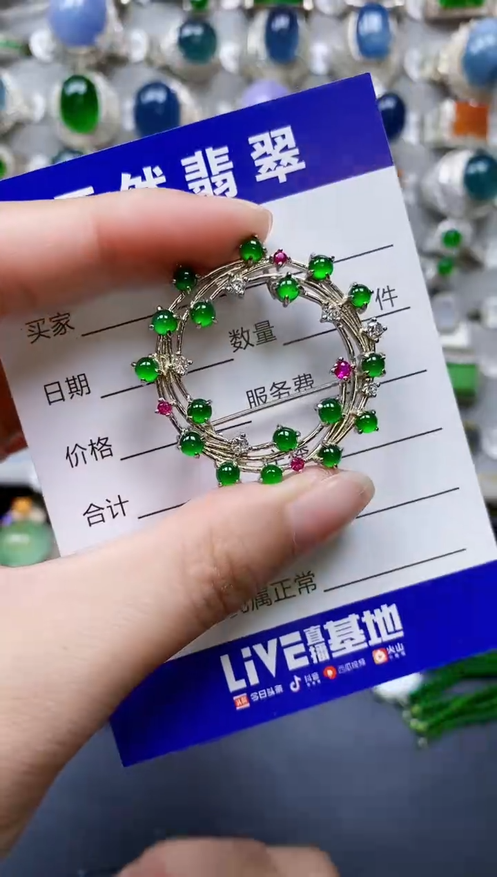 翡翠银S925镶嵌颈饰0402