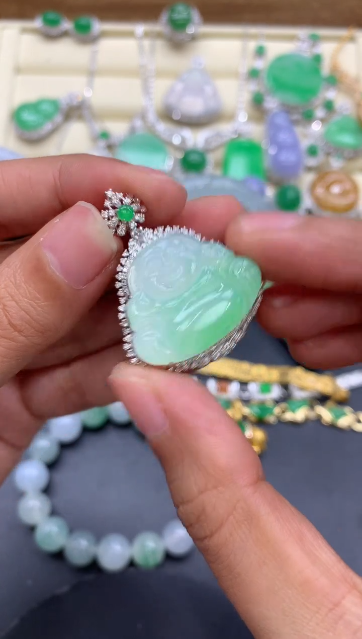 【闪购商品】翡翠颈饰18K金镶嵌608-中国好珍宝