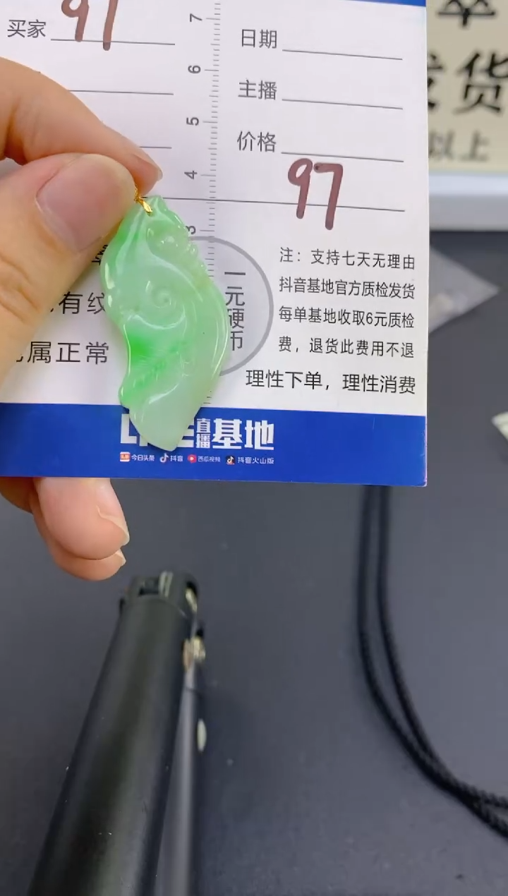 【闪购商品】翡翠颈饰18K金镶嵌天然A货翡翠