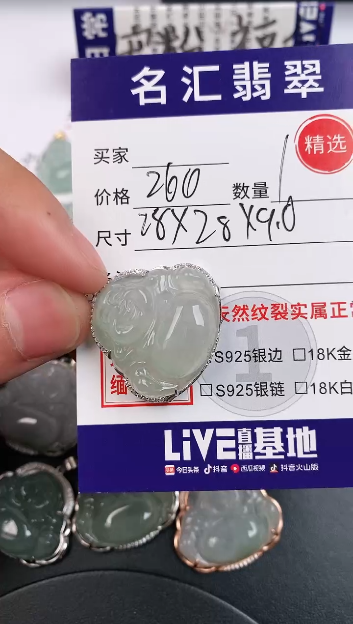 翡翠银S925镶嵌颈饰·