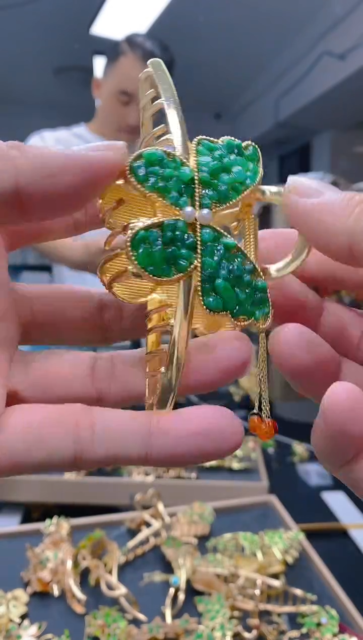 【闪购商品】翡翠耳饰合金0240翡翠发簪