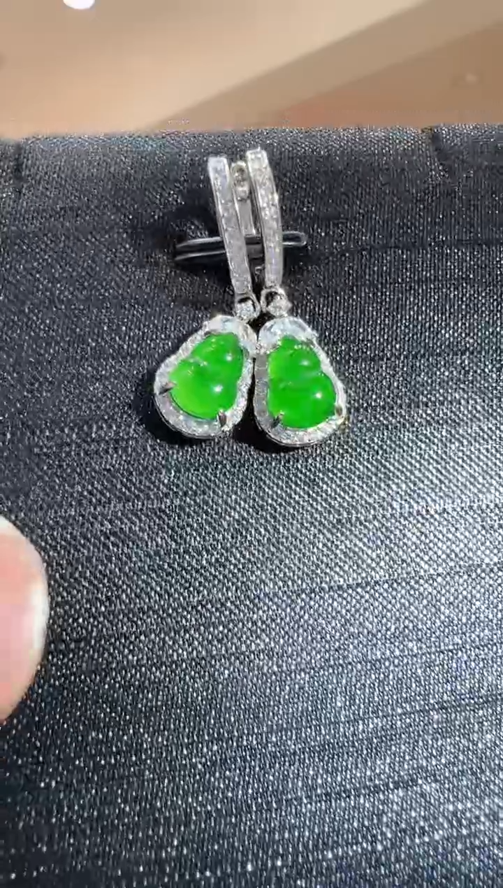 【闪购商品】翡翠耳坠银S925镶嵌                   