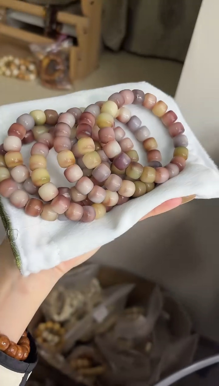 手串菩提根/象牙果b33紫美人玉化桶珠10*12mm手串随机