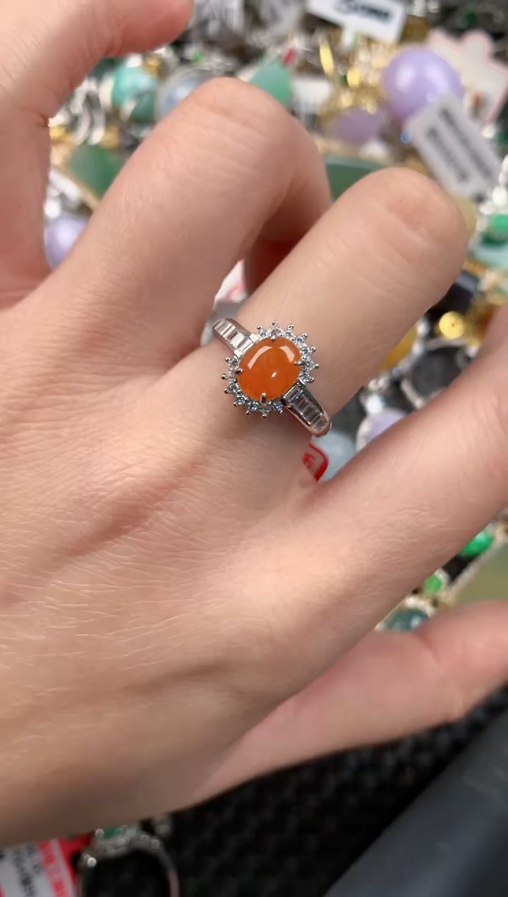 银S925镶嵌戒指翡翠13-13-13     5