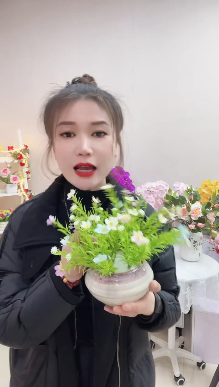 小清新小雏菊+陶瓷花盆