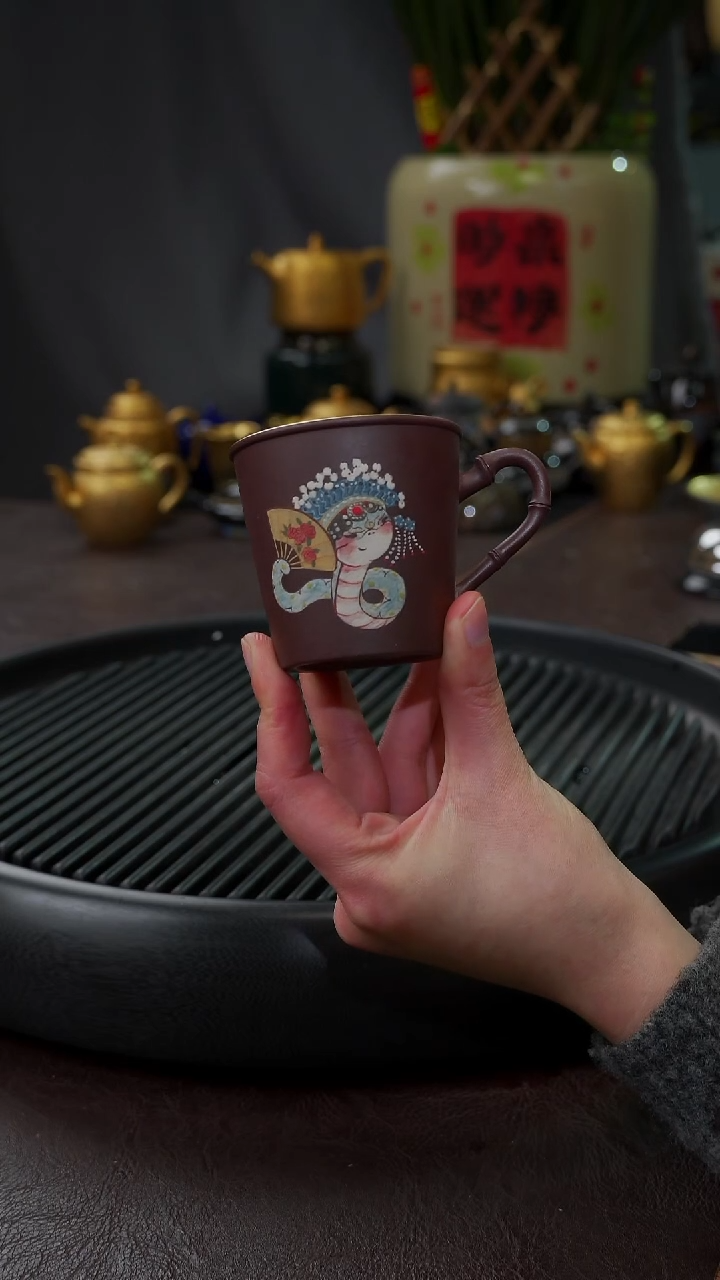 【闪购商品】杯【宜景窑紫砂鎏金】杯子