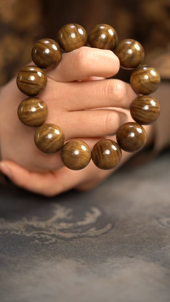 【闪购商品】金丝楠木雕满花精工20MM单圈221