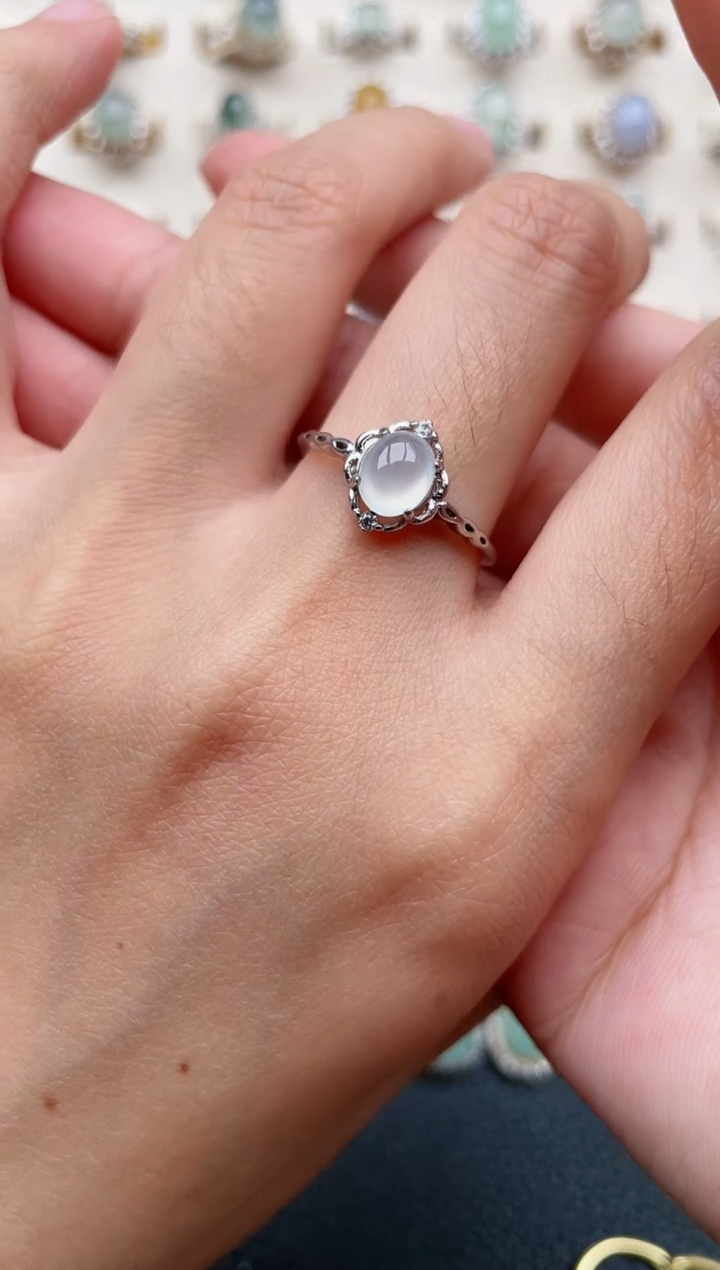 【闪购商品】翡翠戒指银S925镶嵌1111