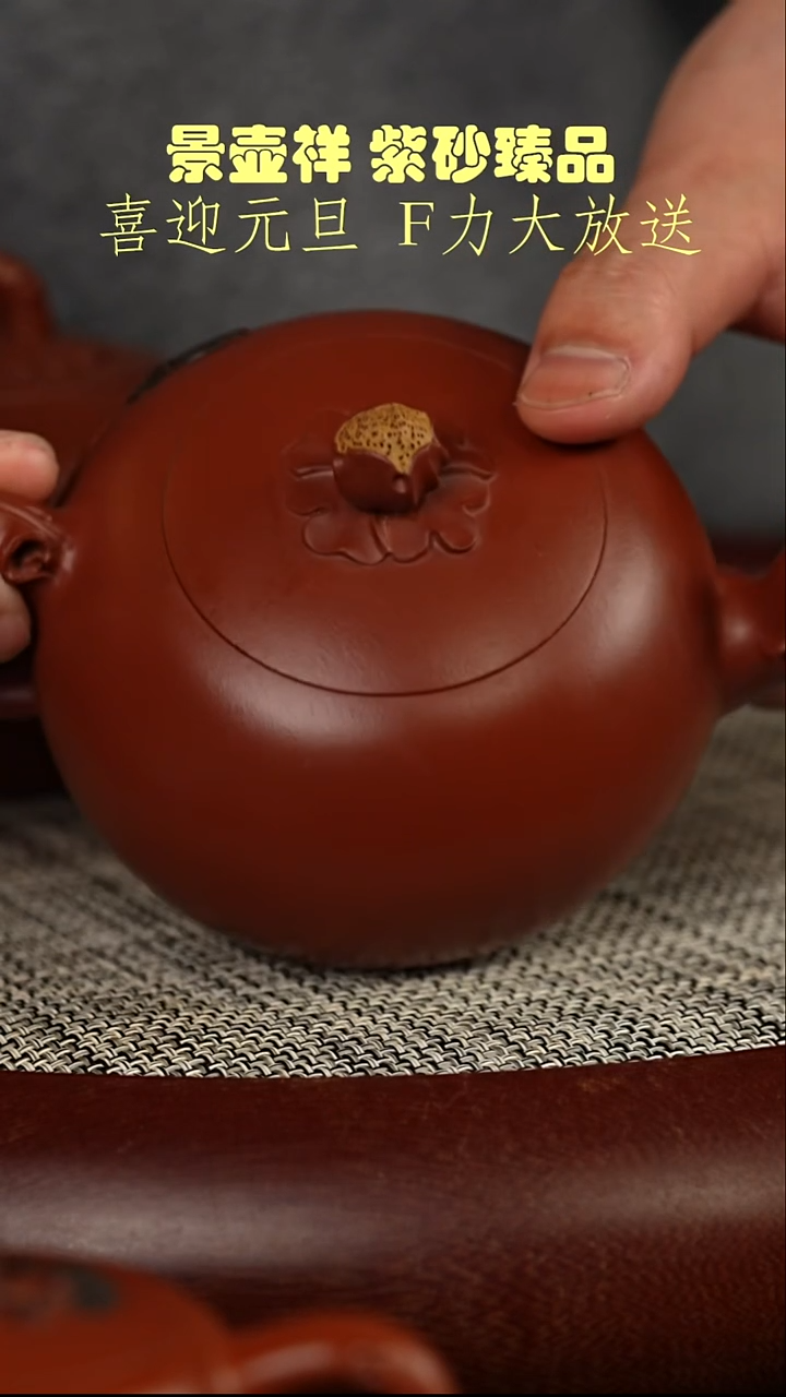 茶壶紫砂朱泥大红袍花器 一粒珠