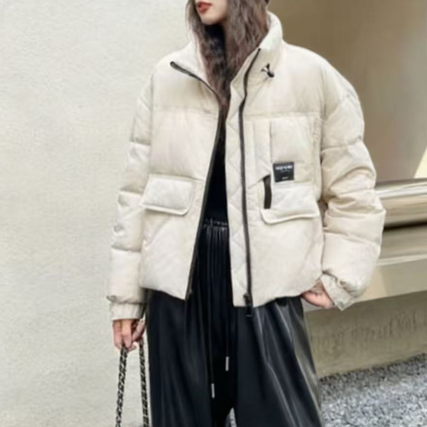 2025秋冬新款显瘦保暖棉衣时尚休闲面包服短款外套女上衣9922长55