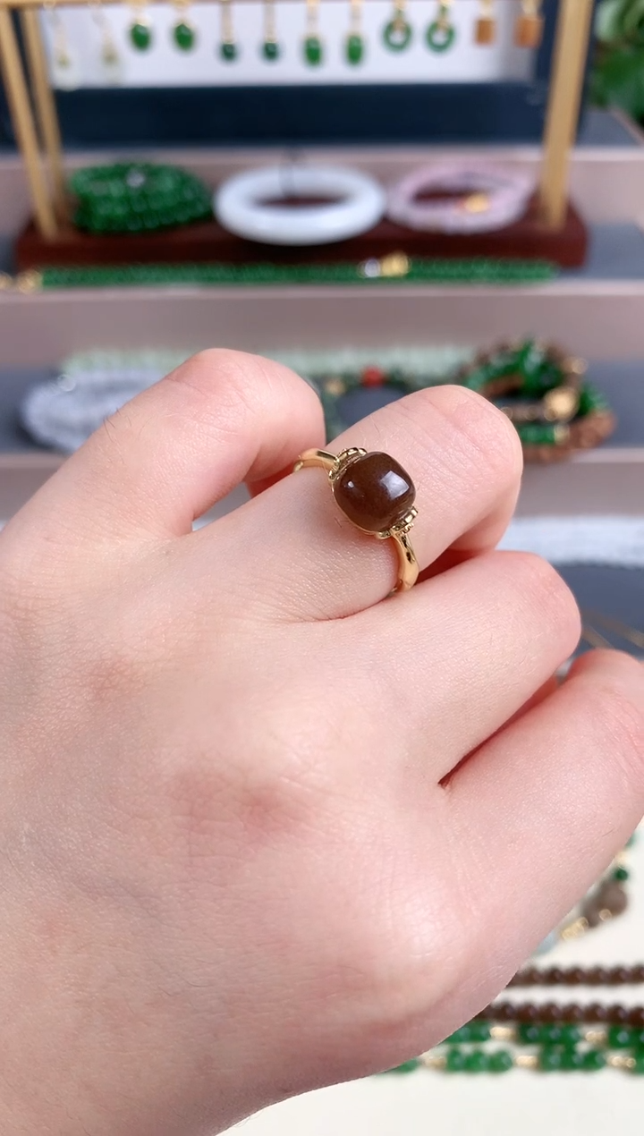 银S925镶嵌戒指和田玉1