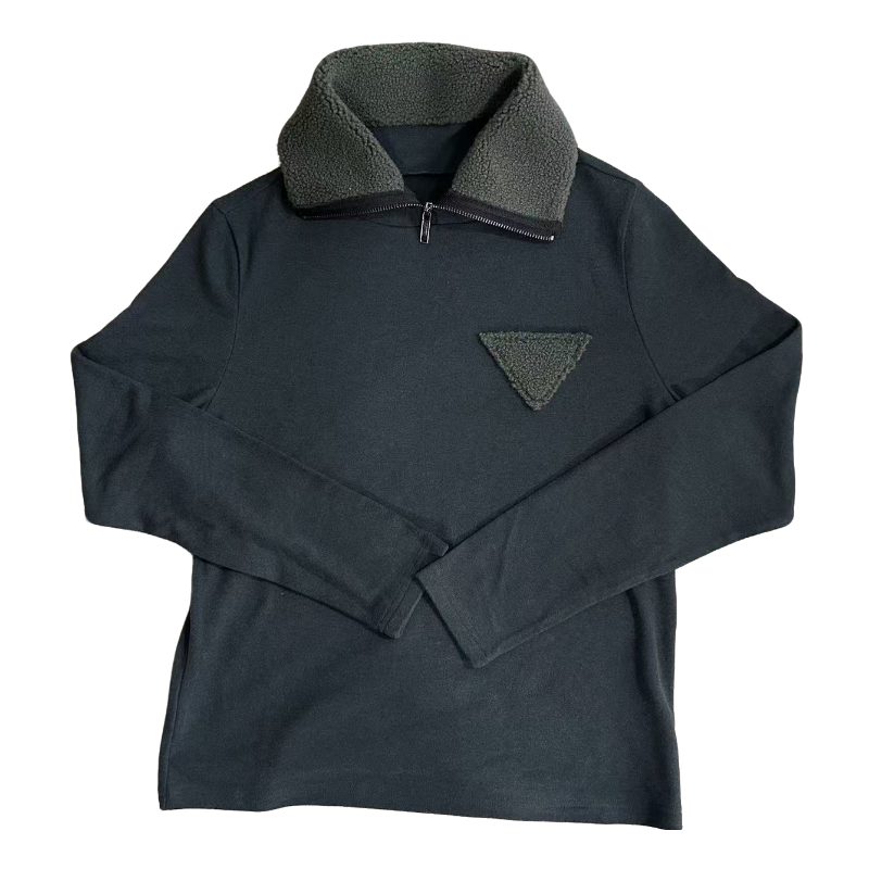 infobyfive2025秋冬新三角澳绒高领翻领半拉链打底衫壹NF0510734