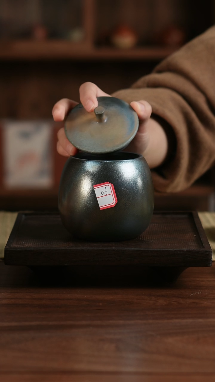 【闪购商品】二生陶作落苏柴烧罐06