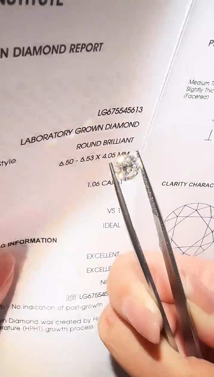 【闪购商品】实验室培育钻石裸石未镶嵌LG5613 1.06