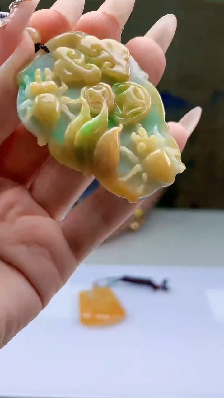 【闪购商品】定制翡翠未镶嵌4688ty-毛货挂件98