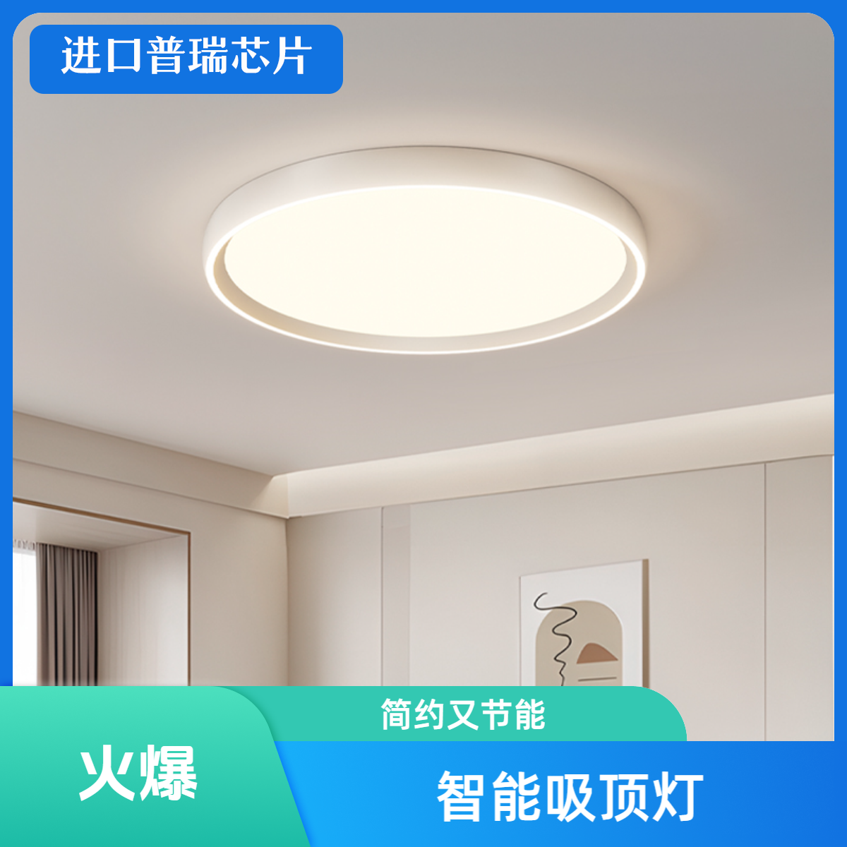 琪鑫照明 【进口普瑞光源】(50cm圆形卧室灯）现代极简智能灯具