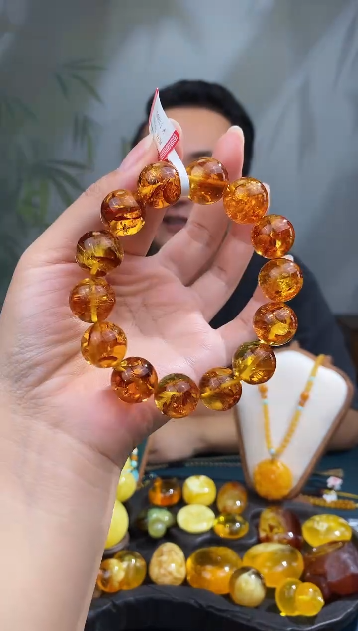 裸石琥珀未镶嵌15mm+基地发货 一物一证 顺丰包邮