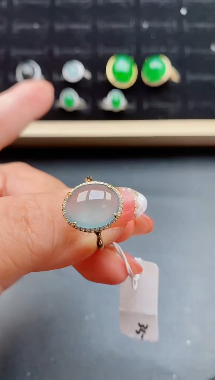 【闪购商品】翡翠戒指银S925镶嵌5080580
