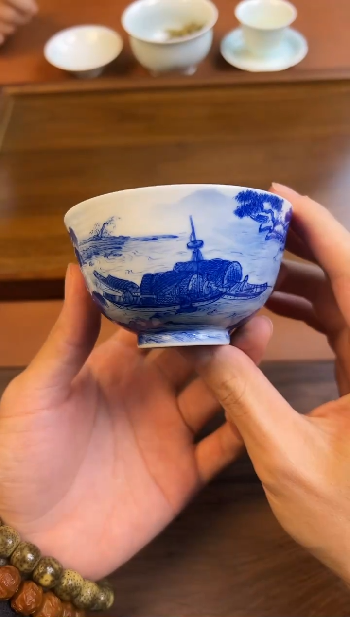 奔****儿问青坊柴窑重工山水杯
