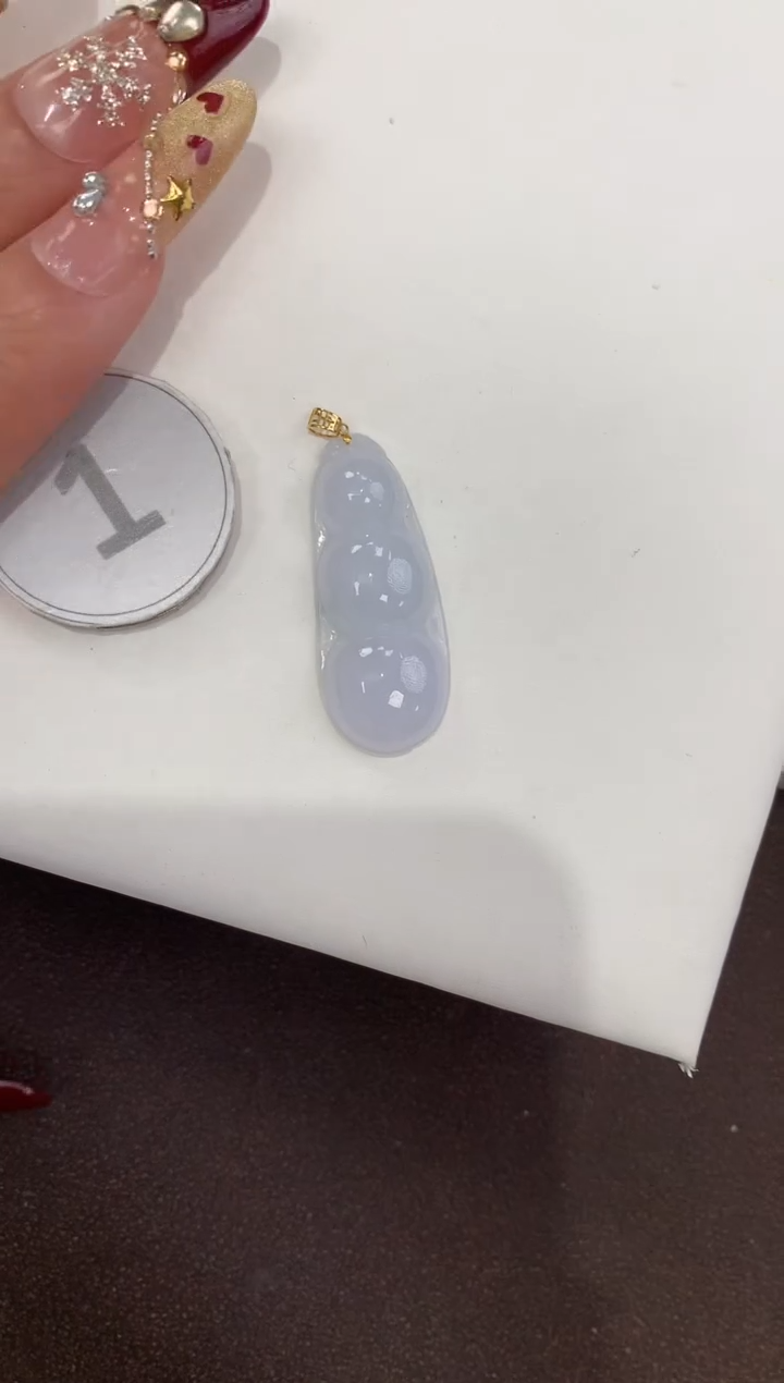 颈饰18K金镶嵌翡翠天然缅甸a货翡翠