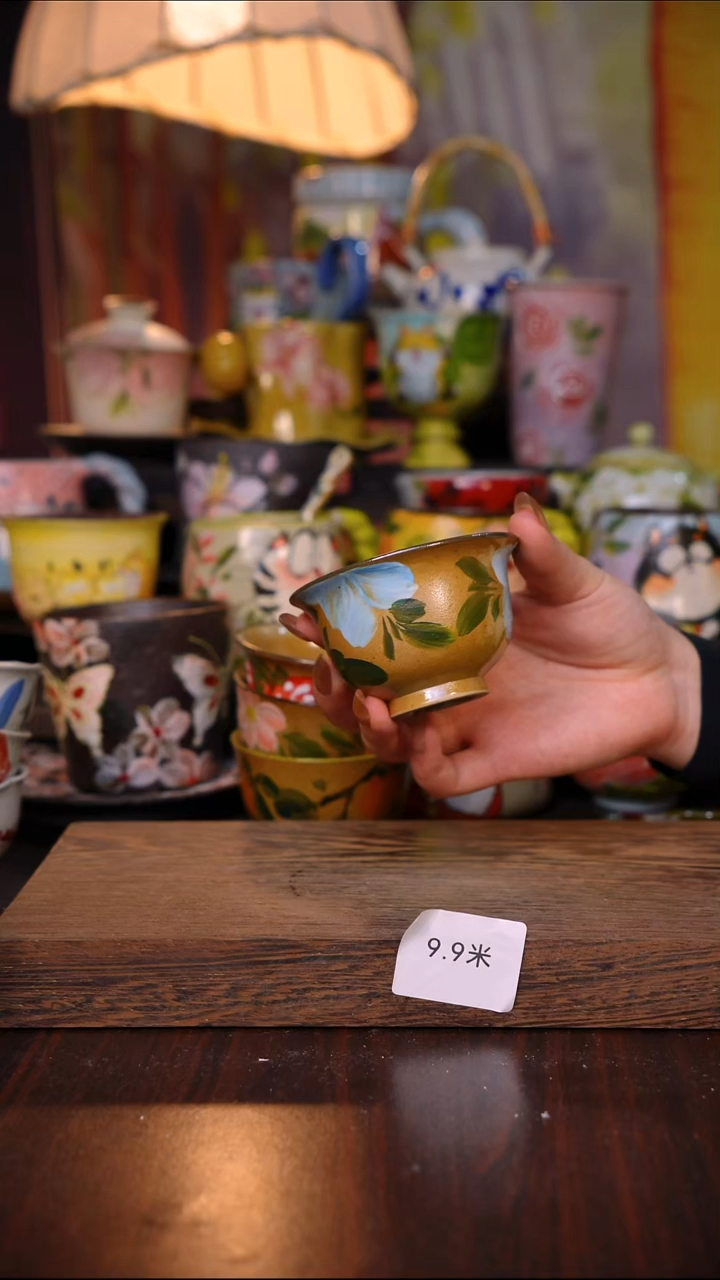 杯子陶泥垚手作 景德镇手工手绘陶瓷器物