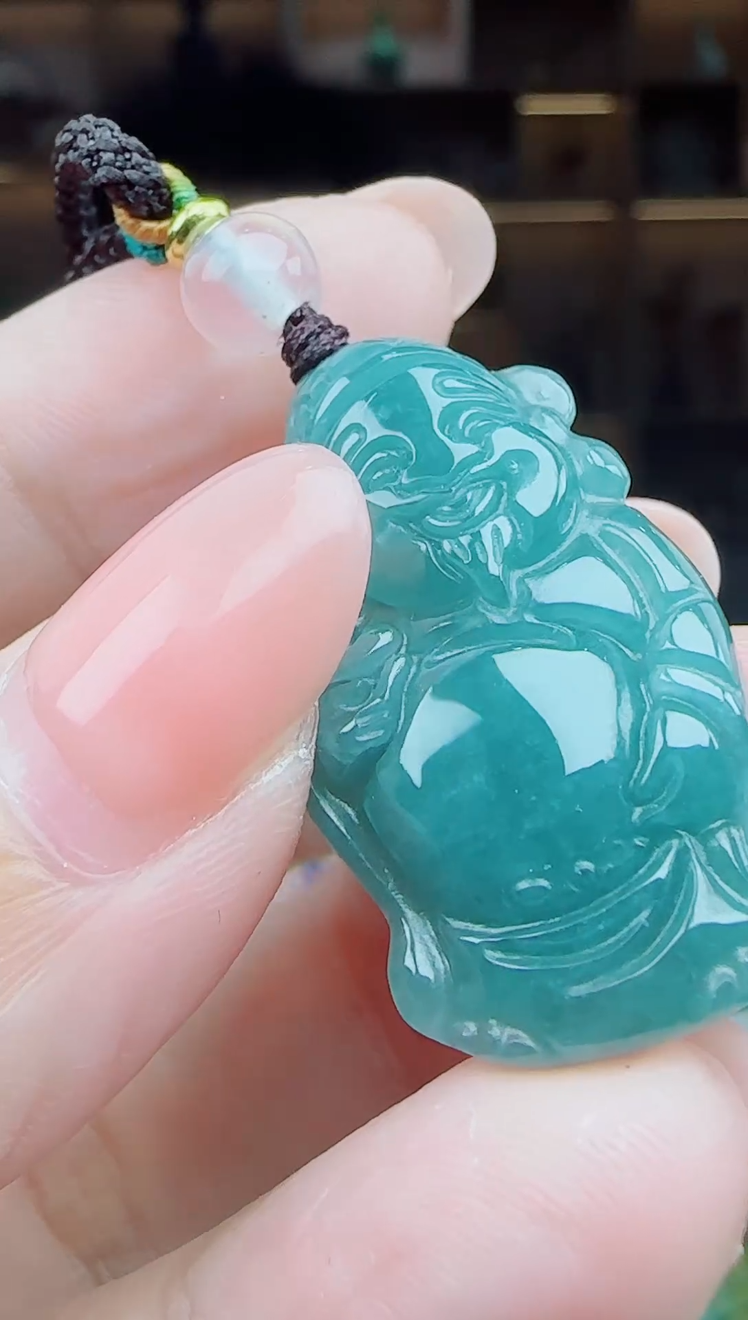 颈饰未镶嵌翡翠多样性发其一 小财神 