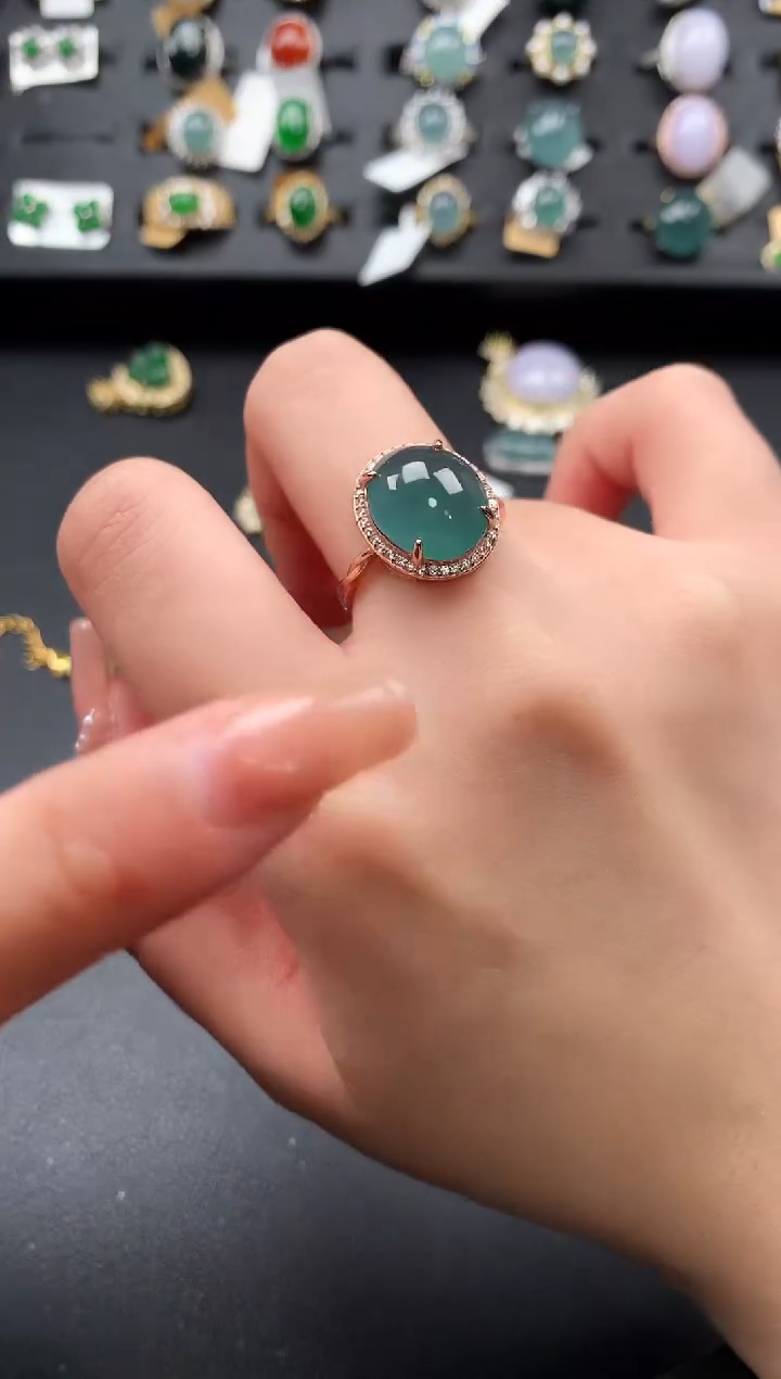 【闪购商品】翡翠戒指银S925镶嵌52141