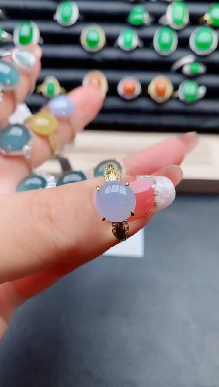 【闪购商品】翡翠戒指银S925镶嵌508008