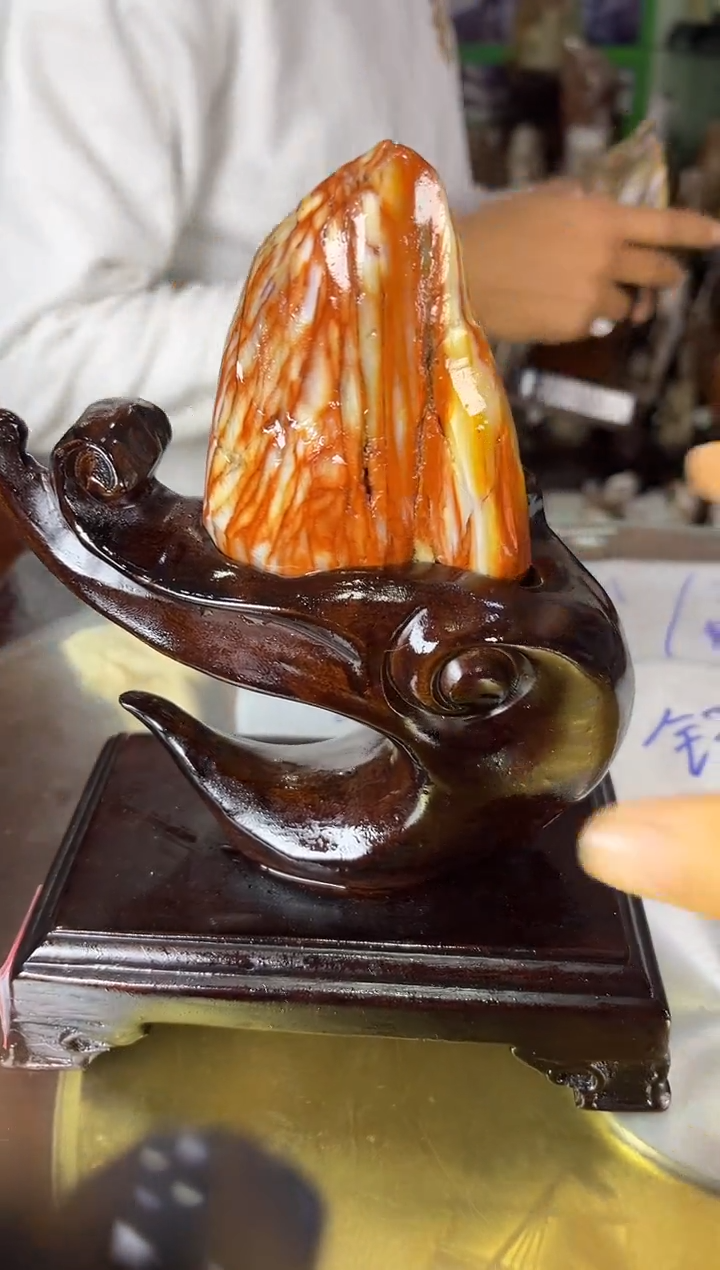 未镶嵌珠宝奇石硅化玉缅甸天然树化玉精品居家摆件