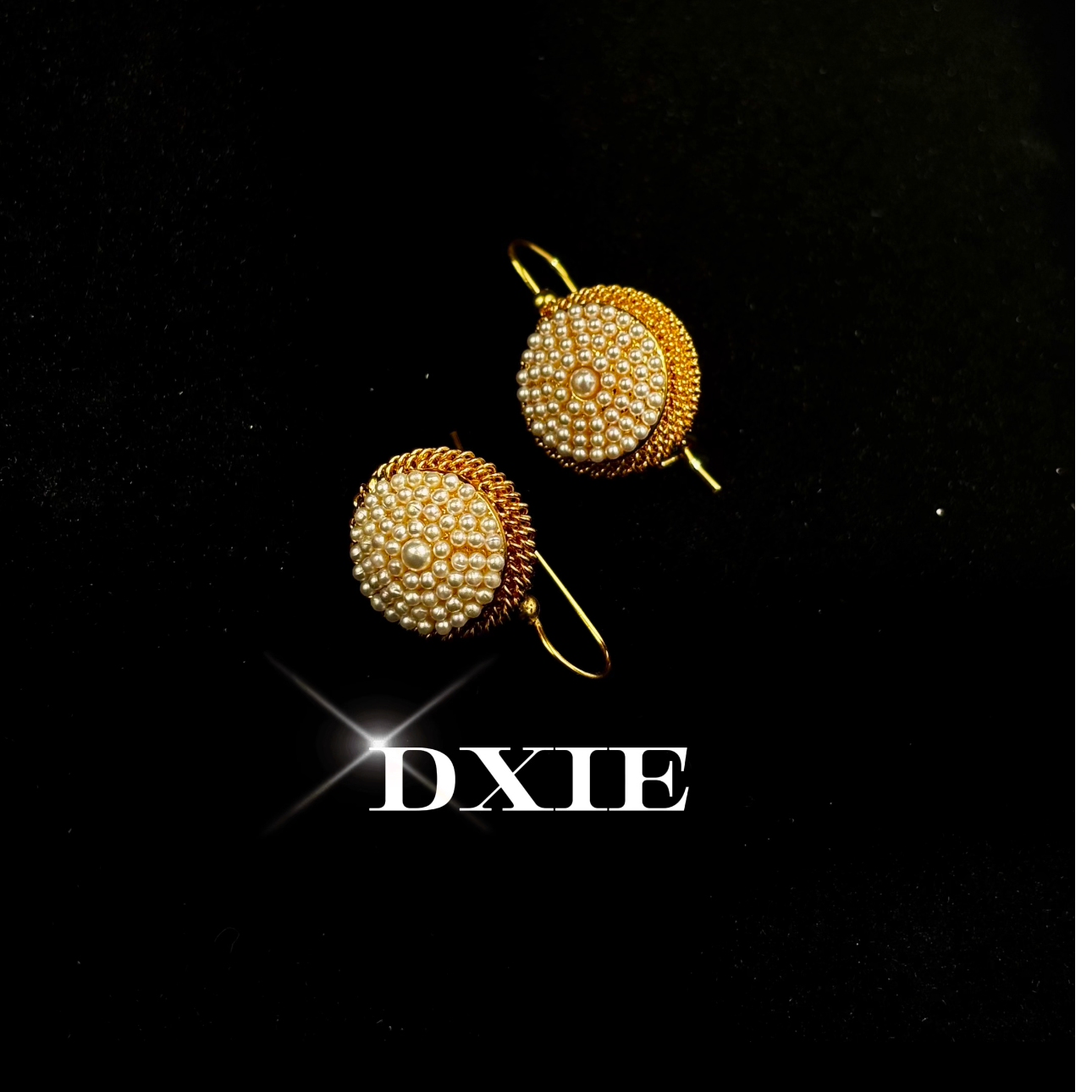 铜合金仿珍珠耳饰 DXIE铜合金乔治耳钩手工设计复古轻奢J215