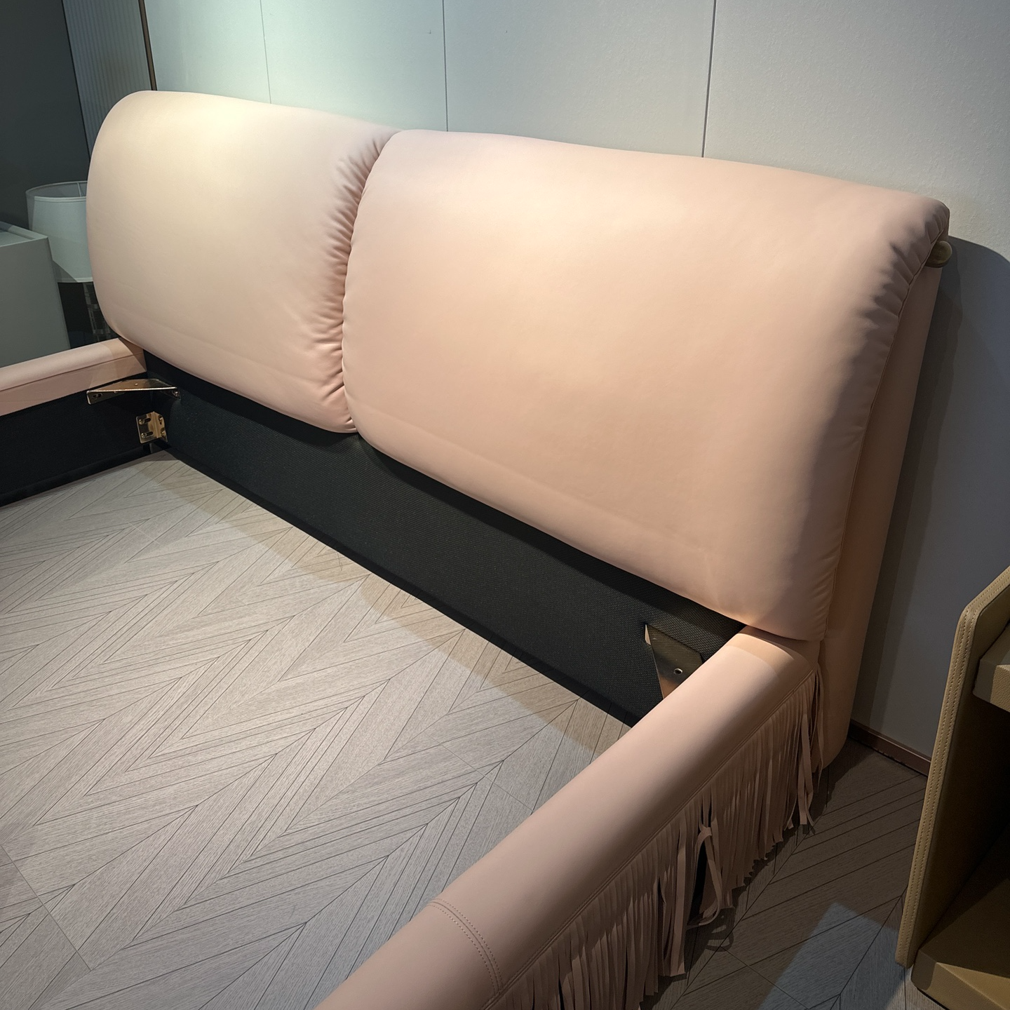 【包邮】古驰仕全皮流苏1.8米床头层牛皮2100*2400*950H