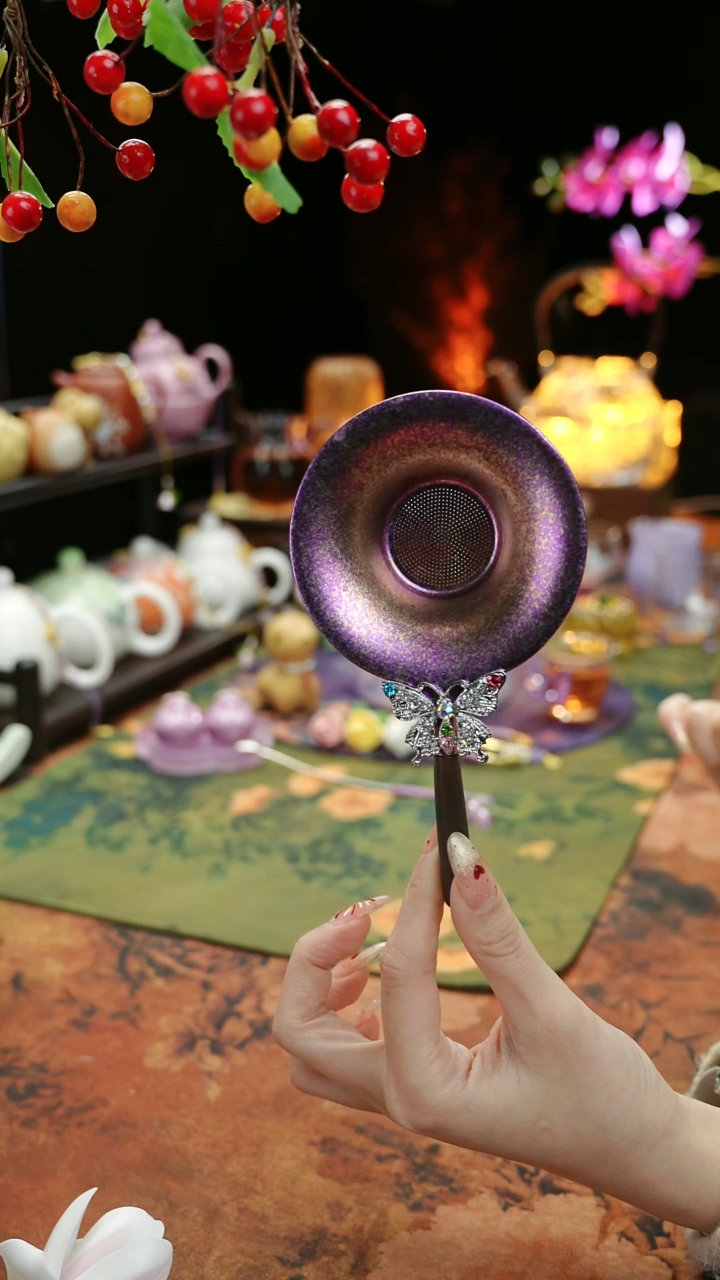 【闪购商品】紫色钛茶漏茶道配件