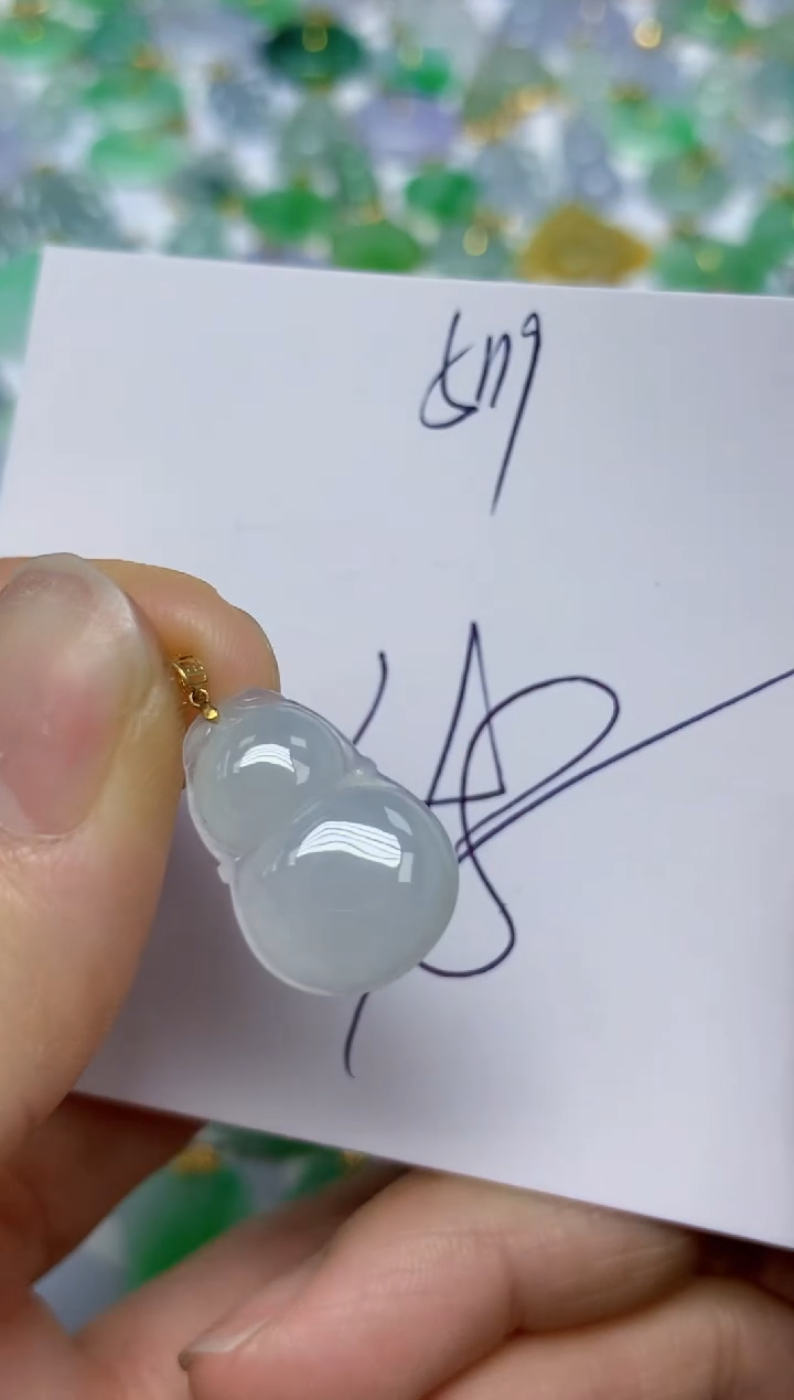 【闪购商品】翡翠挂件18K金镶嵌 天然翡翠A货