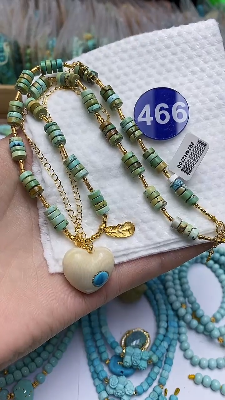 【闪购商品】绿松石项链银S925镶嵌466