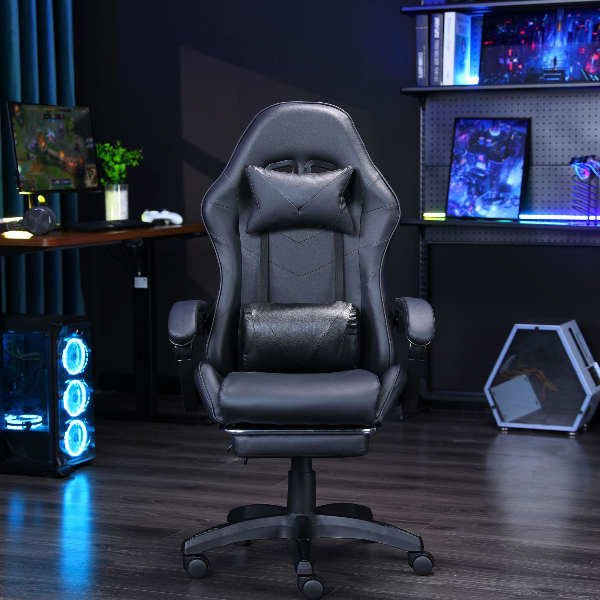 MG-7019黑色电脑椅家用办公学生椅简约休闲升降转椅靠背椅电竞椅