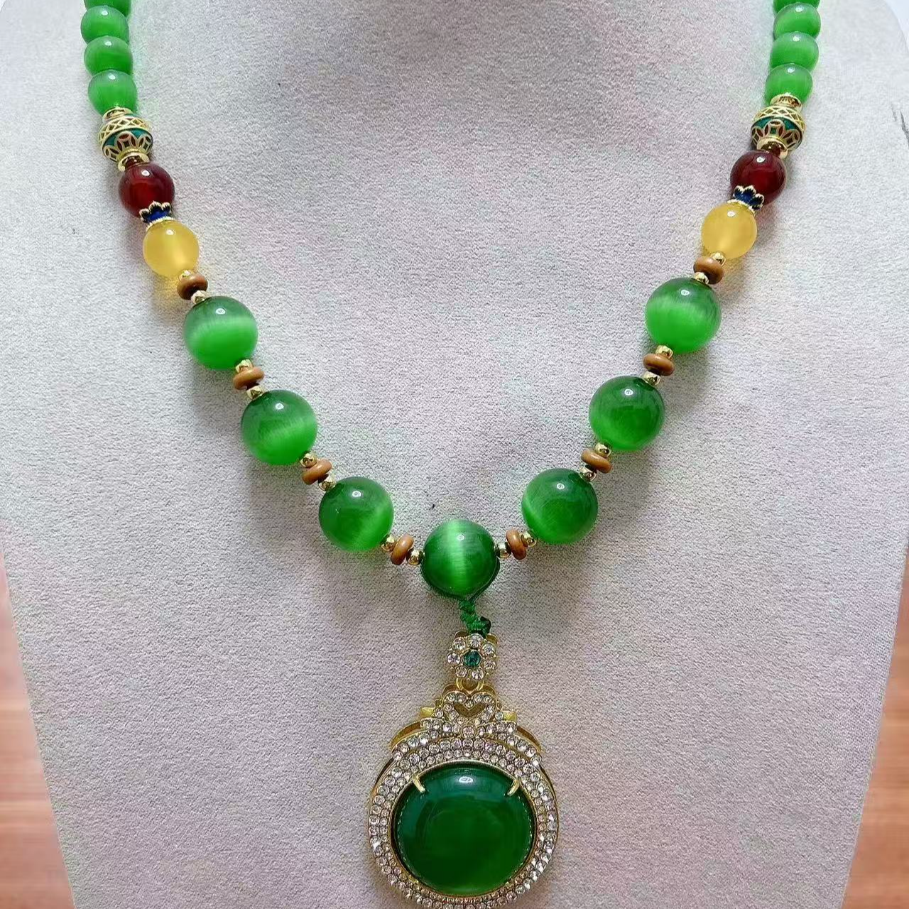 DIY绿色串珠项2.16白菜pp