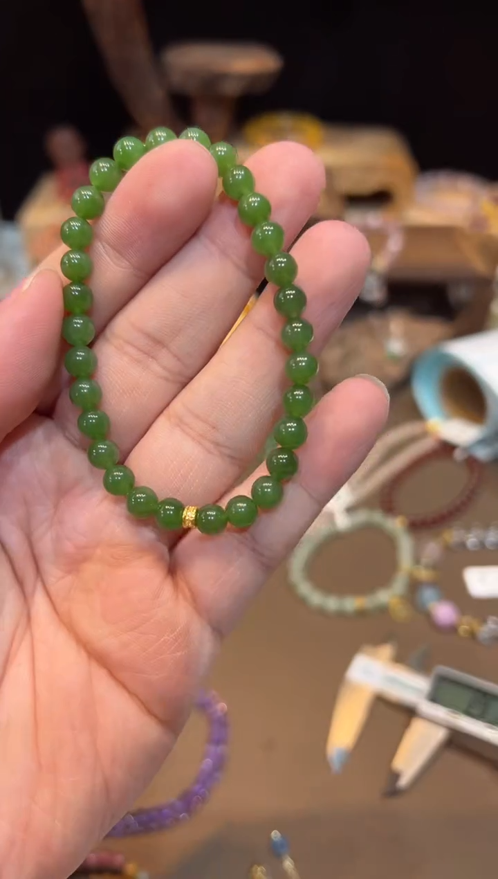 【闪购商品】和田玉手饰18K金镶嵌手饰@@A6172