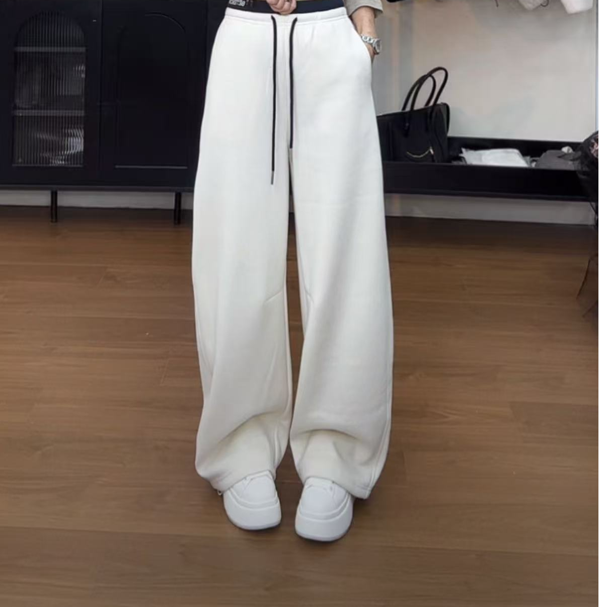 【QIANDING】【弯刀卫裤】加绒保暖锁温亲肤卫裤255258