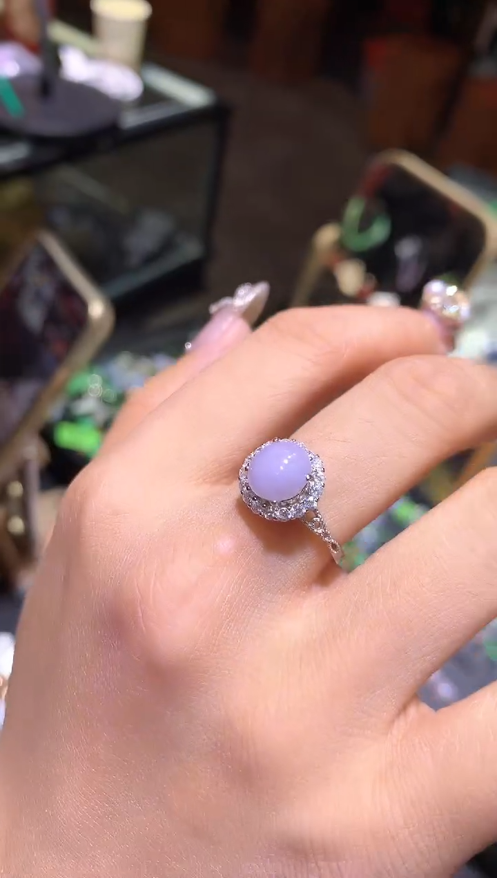 【闪购商品】翡翠吊坠(不含链)银S925镶嵌戒指
