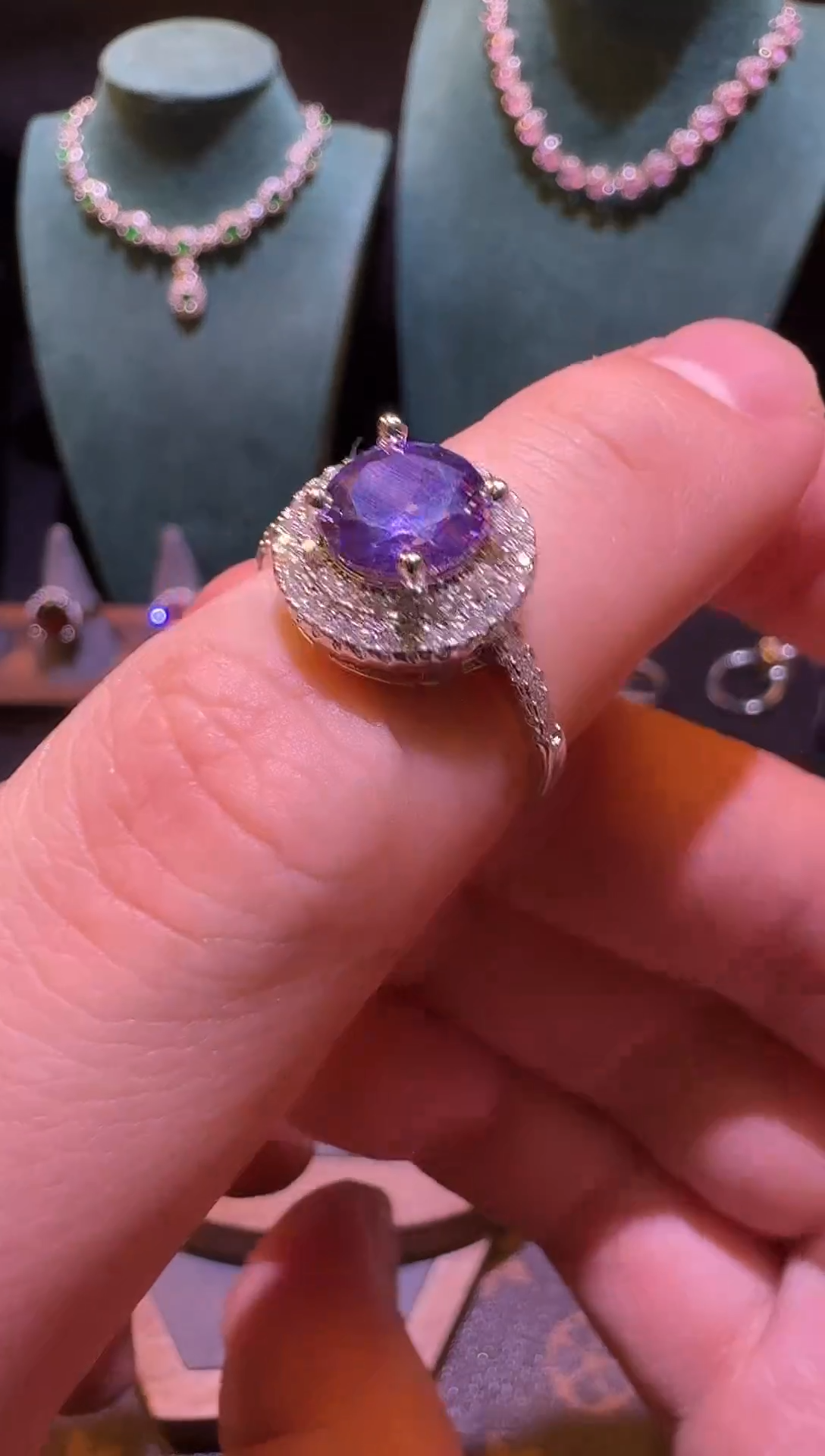 未镶嵌戒指紫晶紫水晶戒指