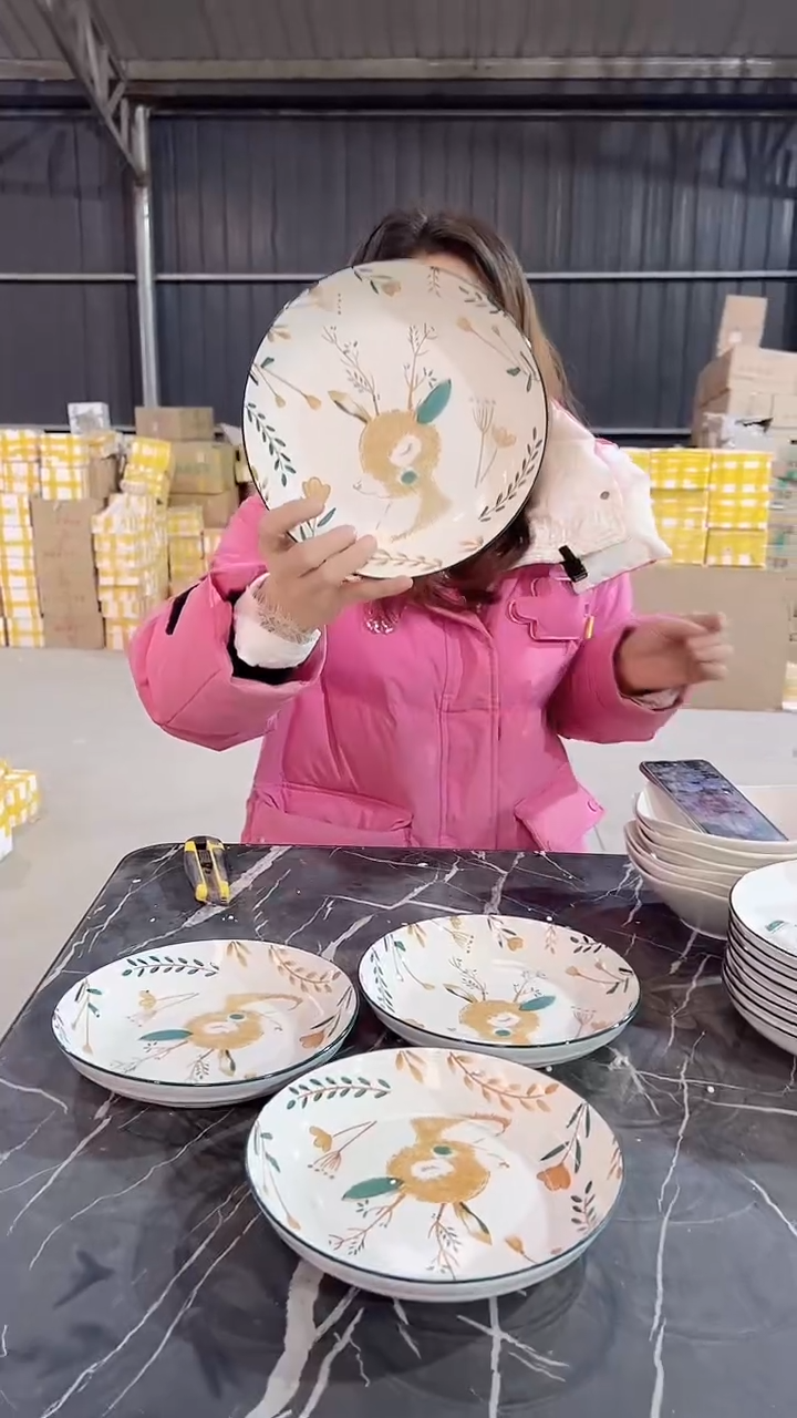 【闪购商品】瓷一鹿8英寸盘4只