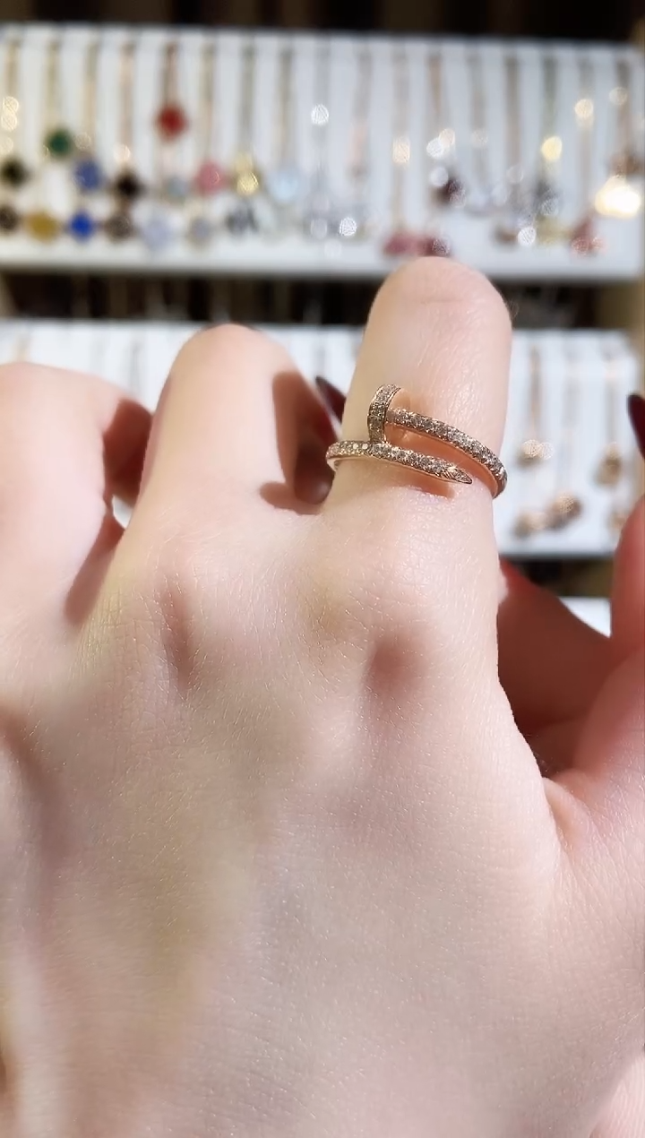 【闪购商品】钻石戒指/指环18K金镶嵌钻石K玫戒指